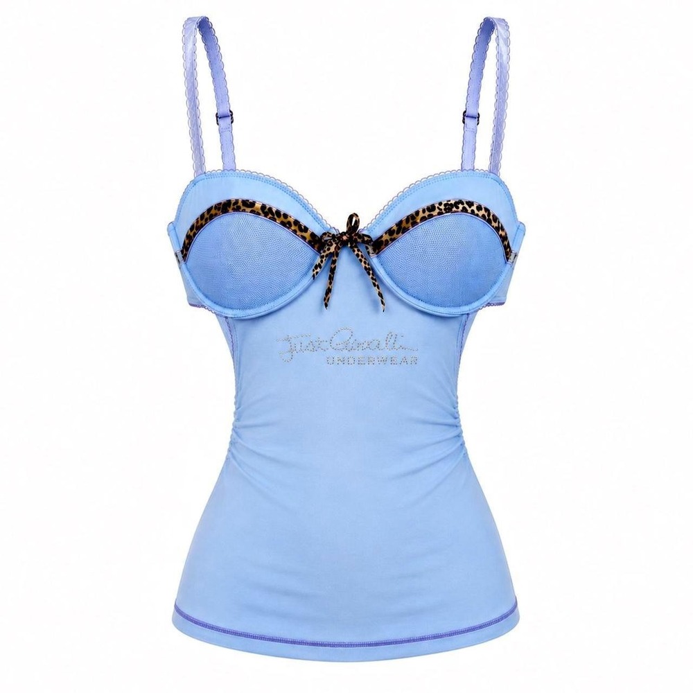 Cavalli Vintage Cutout Corset Tank with Logo